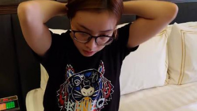 A high-quality, highly educated girl with glasses