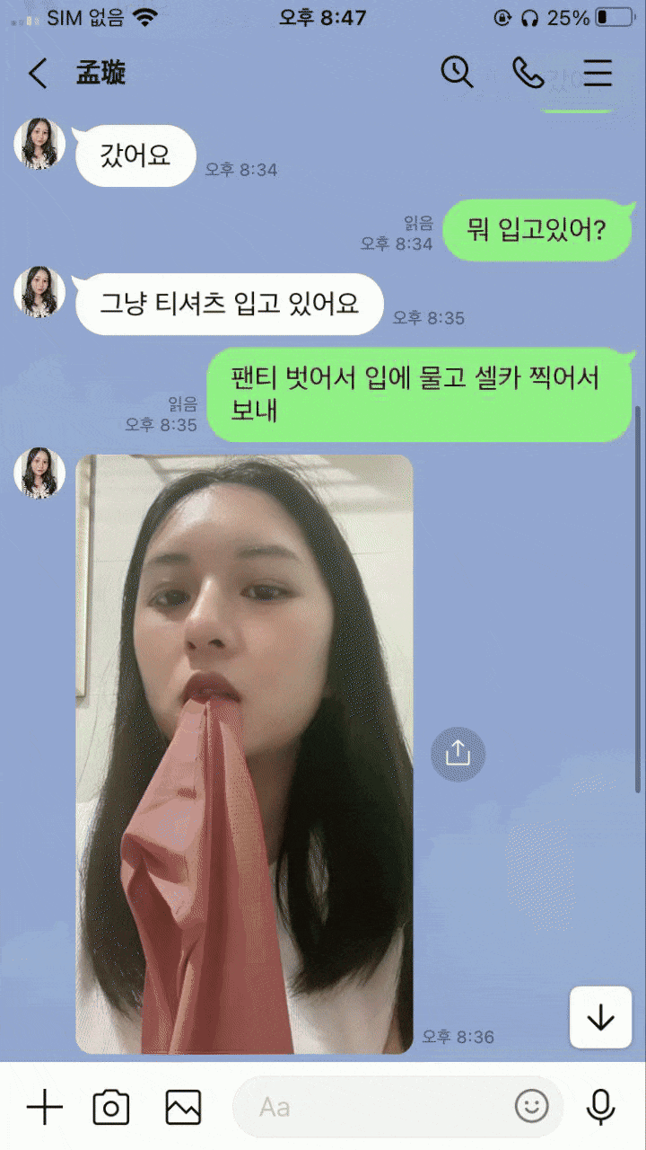 한국말 잘하는 녹색가디건 중국인노예
